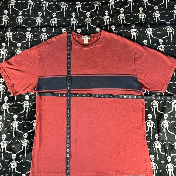 Vintage RARE GAP Made in Russia - Men's Orange T-Shirt with Navy Stripe - Picture 5 of 7